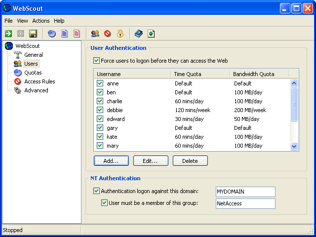 WebScout Screenshot